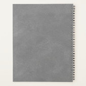 Nep leer uitziende grijs roosgoud monogram 2024 planner (Achterkant)