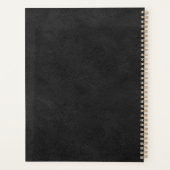 Nep leer uitziende zwarte roos gouden monogram 202 planner (Achterkant)
