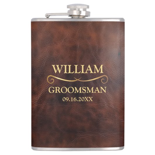 Nep leer vinyl omwikkeld heupfles (Voorkant)