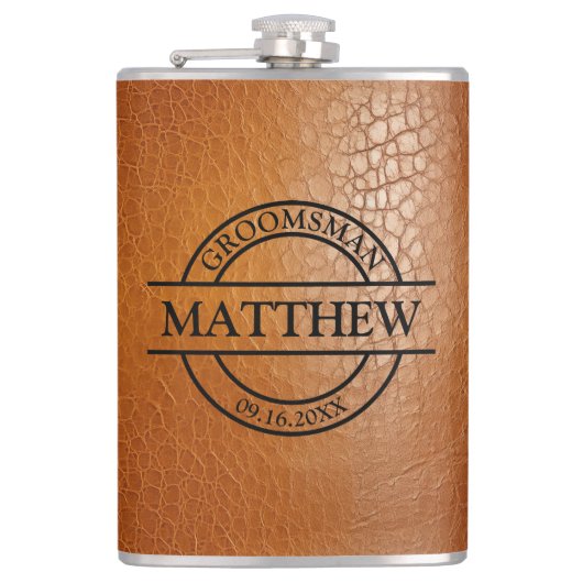 Nep leer vinyl omwikkeld heupfles (Voorkant)