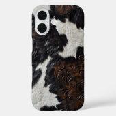 Nep Leerlooien Koeiengevlekte Huid bont Case-Mate iPhone Case (Achterkant)
