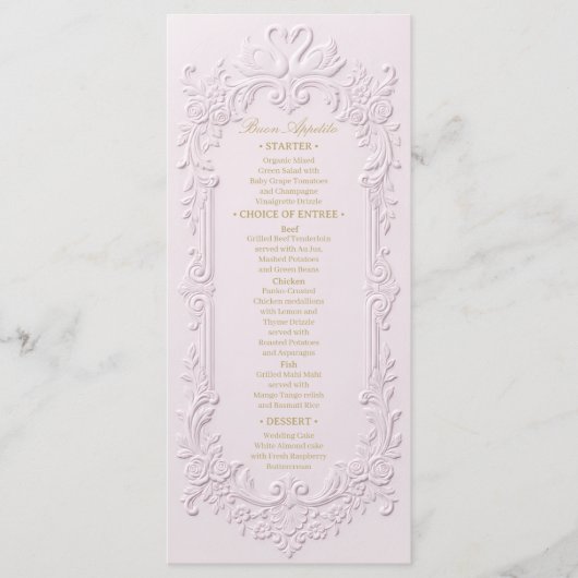 Nep-letterpress-effect barok menu (Voorkant)