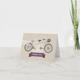 Nep Linnen Pruim Tandem Fiets Trouwdag Bedankkaart