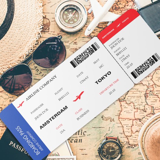 Nep Luchtvaartmaatschappij Ticket Instapkaart Klas Kaart