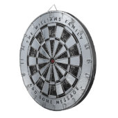 Nep-marmeren zwart met naam & boodschap dartbord (Voorkant Rechts)