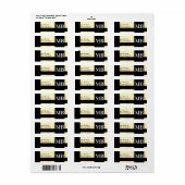 Nep metaal goud, naam, adres & groot monogram etiket (Full Sheet)