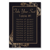 Nep Metallic Bloemendesign Bruiloft Kaart (Voorkant)