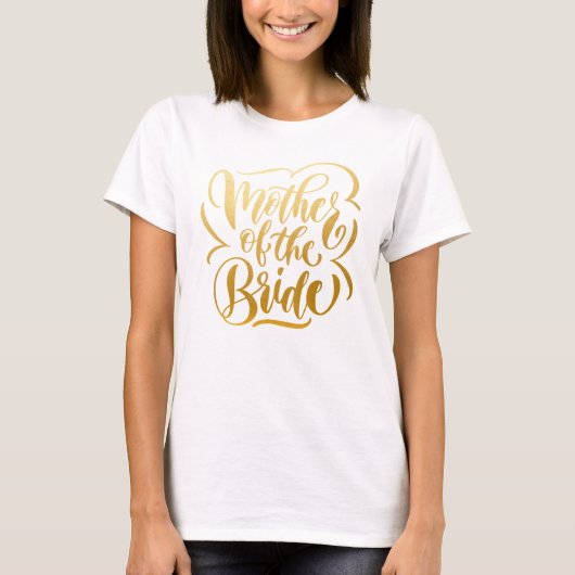 Nep Metallic Goud Bruid Van De Moeder T-shirt (Voorkant)