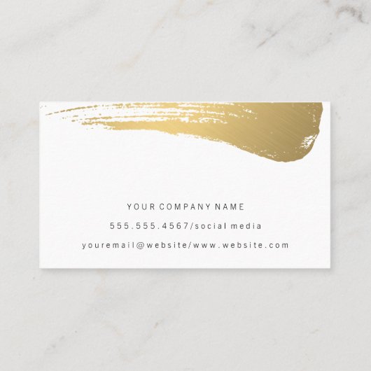 Nep Metallic Goud Geborsteld (zwart / wit) Visitekaartje (Achterkant)