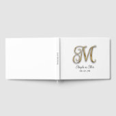 Nep Metallic Gouden Kringel Bruiloftsmonogram Gastenboek (Volledig)