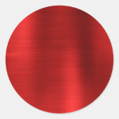 Nep Metallic Rood Blank Ronde Sticker (Voorkant)
