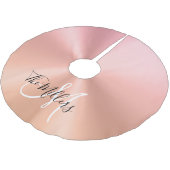 Nep Metallic Roze Goud Verlopen Familie Monogram Kerstboom Rok (Gekanteld)