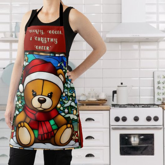 Nep namaak Glas Kerst Teddybeer Schort