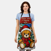 Nep namaak Glas Kerst Teddybeer Schort (Gedragen)