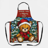 Nep namaak Glas Kerst Teddybeer Schort (Voorkant)