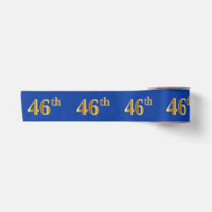 Nep/Namaak Goud "46ste" Gebeurtenis Nummer (Blauw) Satijnen Lint