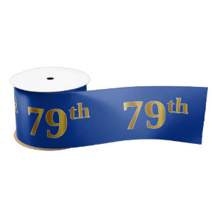 Nep/Namaak Goud "79e" Evenement Nummer (Blauw) Satijnen Lint