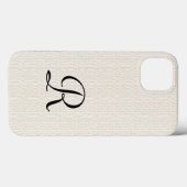 Nep namaak wit rustieke jute monogram Case-Mate iPhone case (Achterkant (horizontaal))