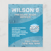Nep natte waterdruppels drukwas Flyer (Voorkant)