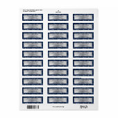 Nep Navy Blauwe Glitter en Zilver Folie Etiket (Full Sheet)
