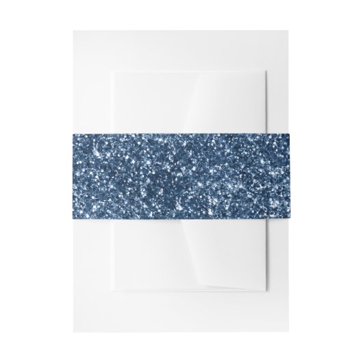 Nep Navy Blauwe Glitters Uitnodigingen Wikkel (Voorkant Voorbeeld)