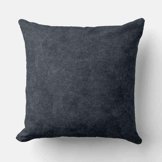 Nep Navyblauw Leer Kussen (Voorkant)