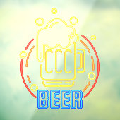 Nep neon bierpul foam Algemeen Raamsticker (Vel 3)