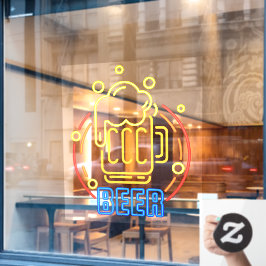 Nep neon bierpul schuim generiek raamsticker