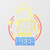 Nep neon bierpul schuim generiek raamsticker (Vel)