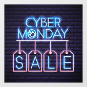 Nep Neon Cyber Monday Uitverkoop Zakelijke Banner Raamsticker (Vel)