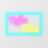 Nep neon koffietijd koffiezaak raamsticker (Vel)