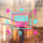 Nep Neon Mega Uitverkoop Bedrijf Klein Raamsticker (Vel 2)