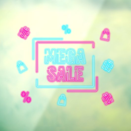 Nep Neon Mega Uitverkoop Bedrijf Klein Raamsticker (Vel 3)