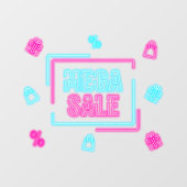 Nep Neon Mega Uitverkoop Bedrijf Klein Raamsticker (Vel)