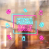 Nep Neon Mega Uitverkoop Bedrijf Raamsticker (Vel 2)