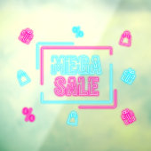 Nep Neon Mega Uitverkoop Bedrijf Raamsticker (Vel 3)
