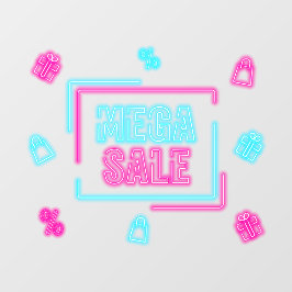 Nep Neon Mega Uitverkoop Bedrijf Raamsticker