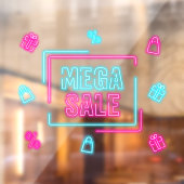 Nep Neon Mega Uitverkoop Bedrijf Raamsticker (Vel 2)