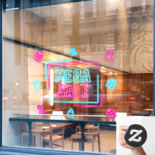 Nep Neon Mega Uitverkoop Bedrijf Raamsticker