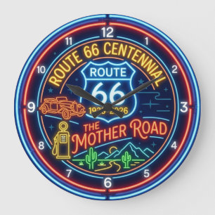 Nep-neon Moederweg Route 66 Eeuwfeest Grote Klok