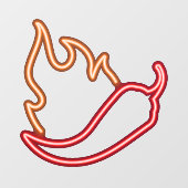 Nep Neon Rode Chilipeper Oranje Vlam Raamsticker (Vel)