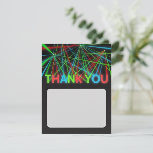 Nep neon woorden bedankkaart kaart (Staand voorkant)