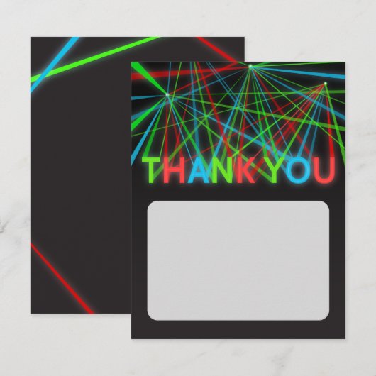 Nep neon woorden bedankkaart kaart (Voorkant / Achterkant)