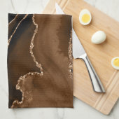 Nep Nep Woestijn Bruin Marmer Agate Steen Theedoek (Quarter Fold)