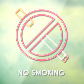 Nep "niet roken" neon voor kleine bedrijven raamsticker (Vel 3)