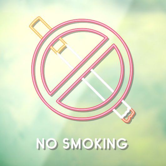 Nep "niet roken" neon voor kleine bedrijven raamsticker (Vel 3)