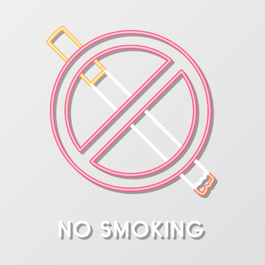 Nep "niet roken" neon voor kleine bedrijven raamsticker (Vel)