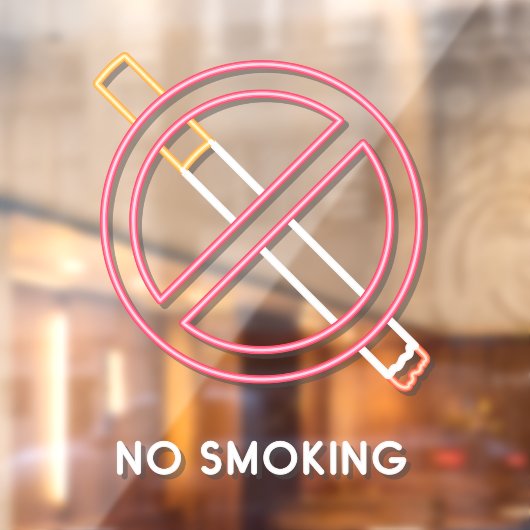 Nep "niet roken" neon voor kleine bedrijven raamsticker (Vel 2)