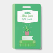 Nep Notebook Verpleegster Groene Hall Pass Badge (Voorzijde)