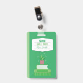 Nep Notebook Verpleegster Groene Hall Pass Badge (Voorzijde met clip)